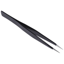 1 pcs - Bernstein 130 mm, Stainless Steel, Rounded, Tapering, Pointed, ESD Tweezers