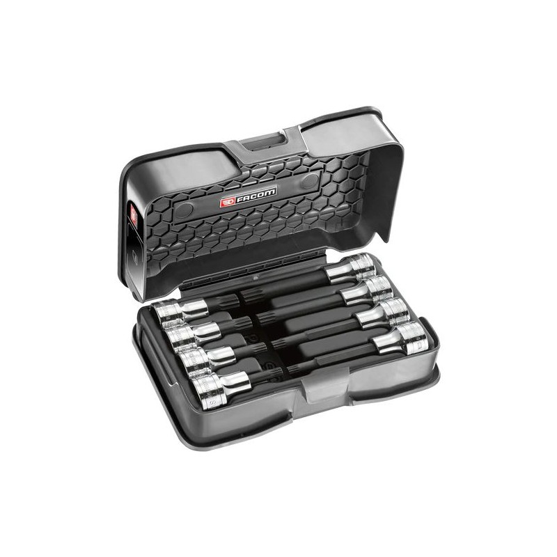1 pcs - Facom 8-Piece 1/2 in Bit Socket Set , Spline Bit