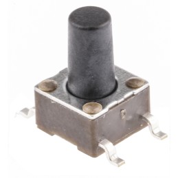 5 pcs - Black Button Tactile Switch, SPST 50 mA @ 24 V dc 5.9mm Surface Mount