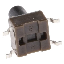 5 pcs - Black Button Tactile Switch, SPST 50 mA @ 24 V dc 5.9mm Surface Mount