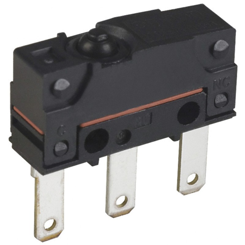 5 pcs - Omron Pin Plunger Micro Switch, Tab Terminal, 2 A @ 250 V ac, SPDT, IP67