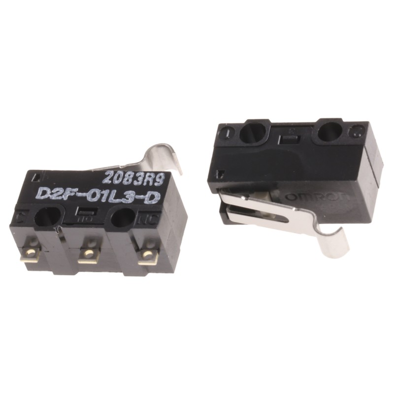 5 pcs - Omron Simulated Roller Lever Micro Switch, Solder Terminal, 100 mA @ 30 V dc, SPDT, IP40