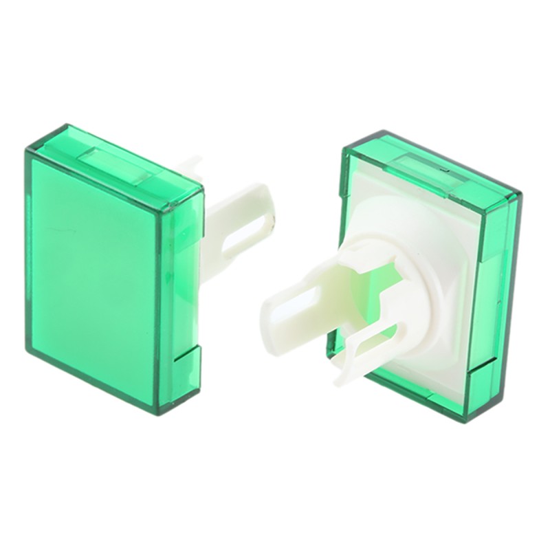 5 pcs - Omron Green Rectangular Push Button Lens
