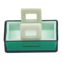 5 pcs - Green Rectangular Push Button Lens