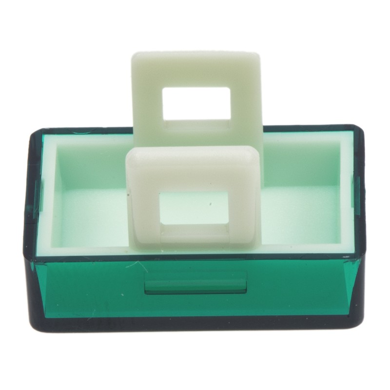5 pcs - Green Rectangular Push Button Lens