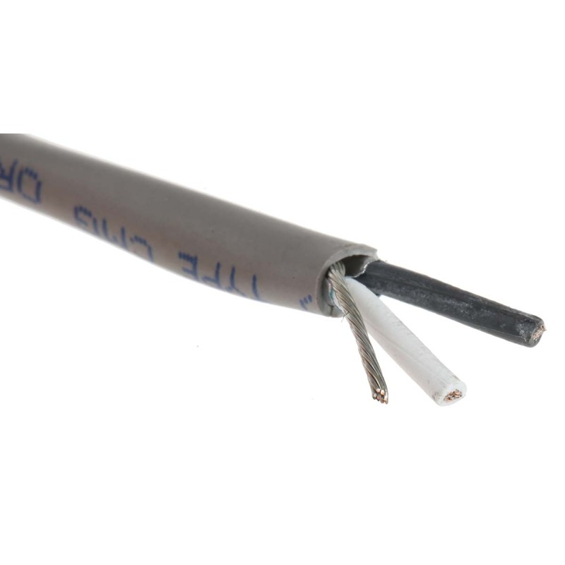 1 Reel of 100 M - Alpha Wire Alpha Essentials Control Cable, 2 Cores, 0.81 mm², Screened, 100m, Grey PVC Sheath, 18 AWG