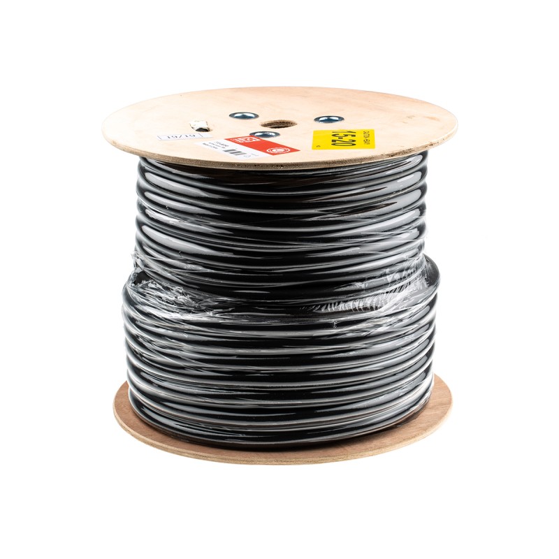 1 Reel of 50 M - RS PRO 3 Core Power Cable, 4 mm², 50m, Black CPE Sheath, 35 A, 450 V, 750 V