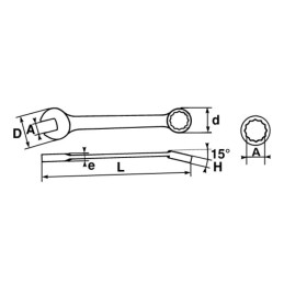 1 pcs - SAM Combination Spanner, 16mm, Metric, Height Safe, Double Ended, 198 mm Overall