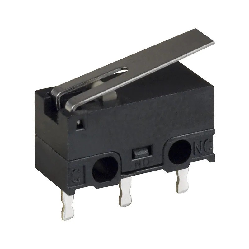 5 pcs - Omron Hinge Lever Subminiature Micro Switch, Through Hole Terminal, 100 mA, SPDT, IP40