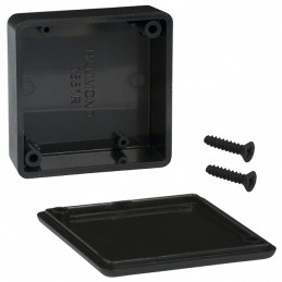1 pcs : 1551RBK - Box ABS Black Hand Held, Cover Included 1.969' L x 1.969' W (50.00mm x 50.00mm) X 0.787' (19.99mm)