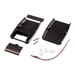 1 pcs : 1553BBKBAT - Box ABS Black Hand Held, Split Sides 4.615' L x 3.109' W (117.22mm x 78.97mm) X 0.945' (24.00mm)