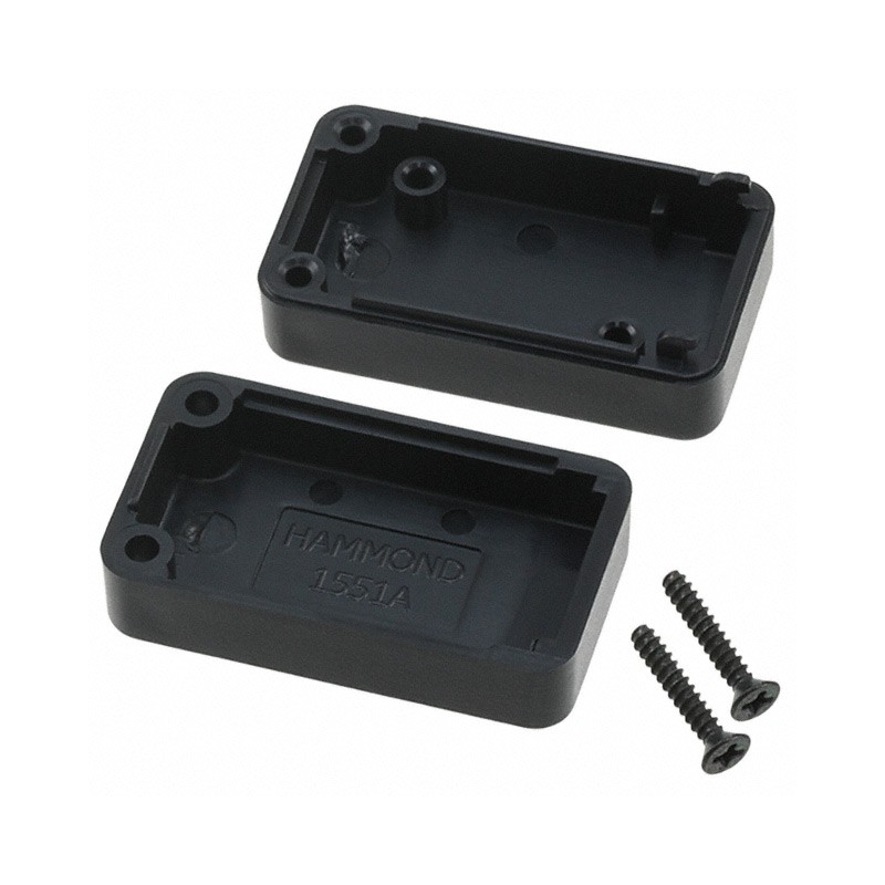 1 pcs : 1551ABK - Box ABS Black Split Sides 1.380' L x 0.790' W (35.05mm x 20.07mm) X 0.610' (15.49mm)