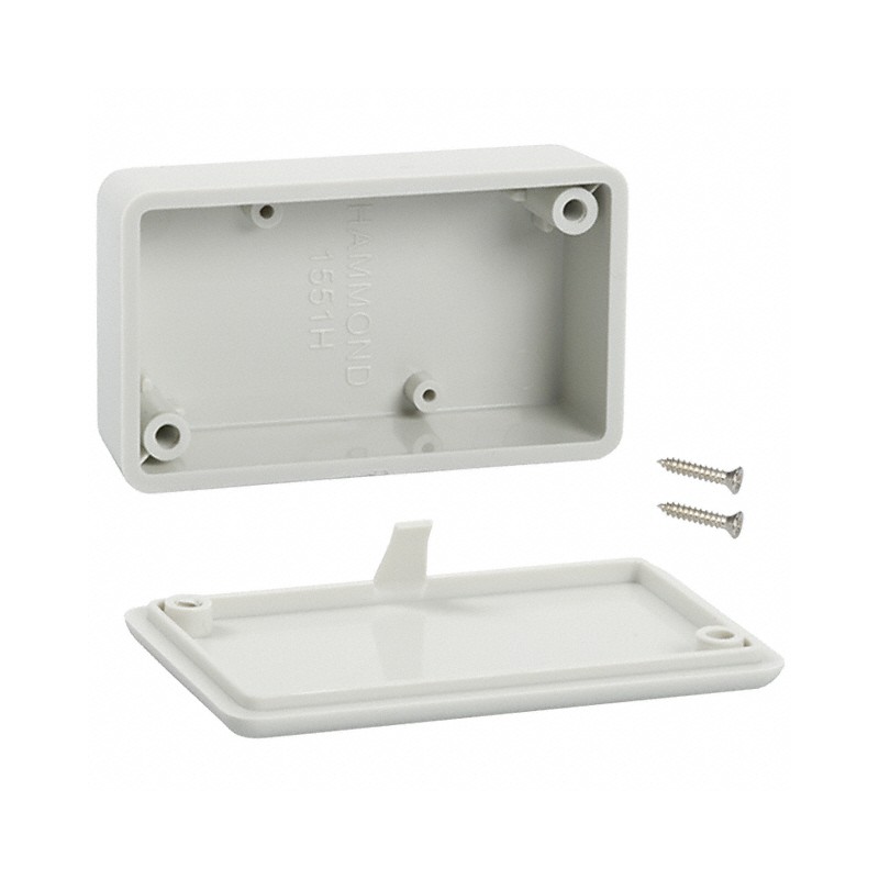 1 pcs : 1551HGY - Box ABS Gray Hand Held, Cover Included 2.362' L x 1.378' W (59.99mm x 35.00mm) X 0.787' (19.99mm)