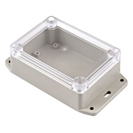 1 pcs : RP1085BFC - Box ABS Gray, Clear Cover/Door Cover Included 5.130' L x 3.010' W (130.30mm x 76.45mm) X 1.575' (40.00mm)