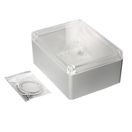 1 pcs : RP1245C - Box ABS Gray, Clear Cover/Door Cover Included 6.535' L x 4.941' W (165.99mm x 125.50mm) X 2.953' (75.00mm)