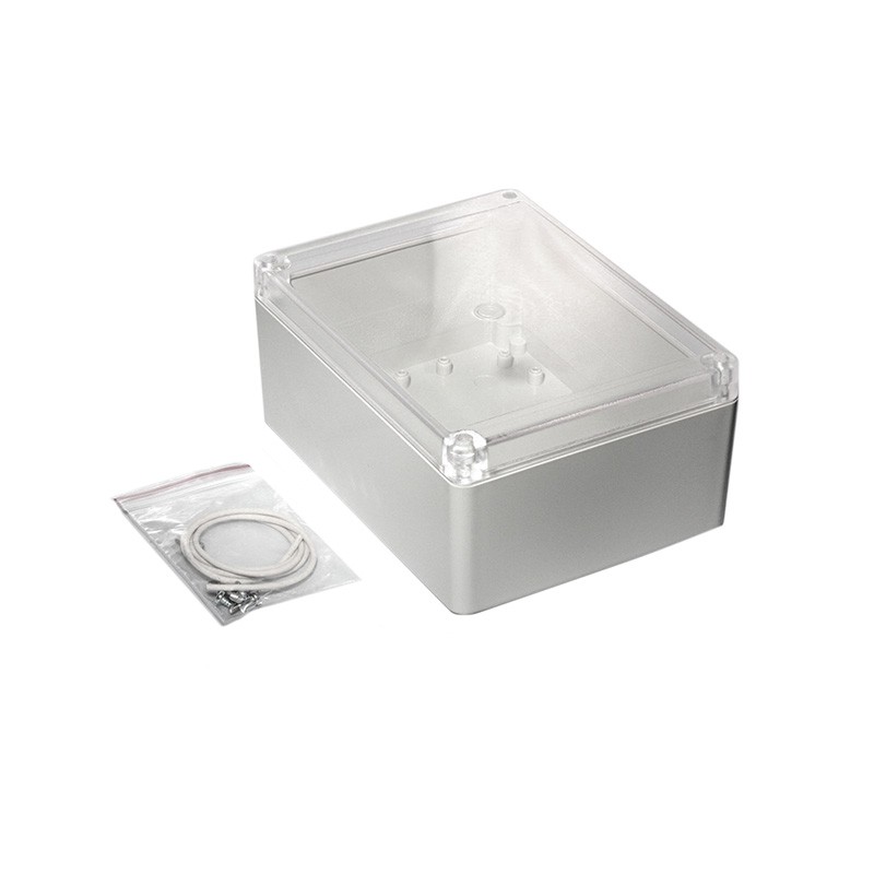 1 pcs : RP1245C - Box ABS Gray, Clear Cover/Door Cover Included 6.535' L x 4.941' W (165.99mm x 125.50mm) X 2.953' (75.00mm)