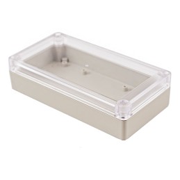 1 pcs : RP1165C - Box ABS Gray, Clear Cover/Door Cover Included 6.540' L x 3.410' W (166.12mm x 86.61mm) X 1.570' (39.88mm)