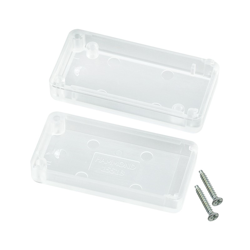 1 pcs : 1551BCLR - Box ABS Translucent - Clear Split Sides 1.970' L x 0.980' W (50.04mm x 24.89mm) X 0.610' (15.49mm)