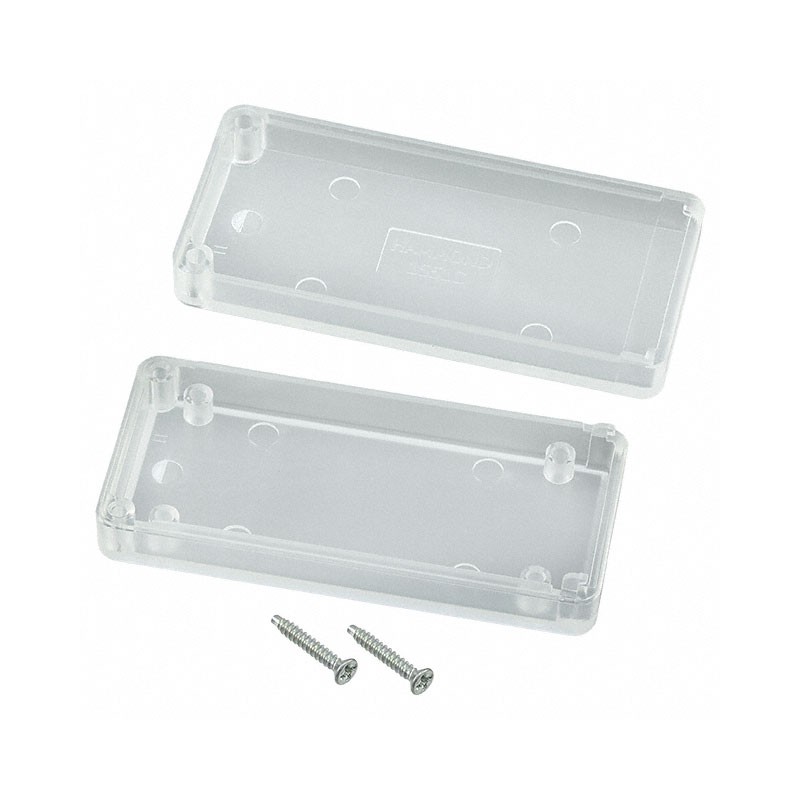 1 pcs : 1551CCLR - Box ABS Translucent - Clear Split Sides 2.560' L x 1.180' W (65.02mm x 29.97mm) X 0.610' (15.49mm)