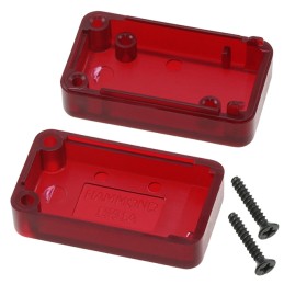 1 pcs : 1551ATRD - Box ABS Translucent - Red Split Sides 1.380' L x 0.790' W (35.05mm x 20.07mm) X 0.610' (15.49mm)