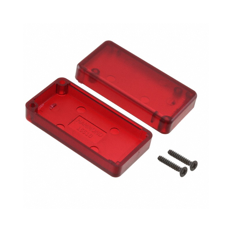 1 pcs : 1551BTRD - Box ABS Translucent - Red Split Sides 1.970' L x 0.980' W (50.04mm x 24.89mm) X 0.610' (15.49mm)