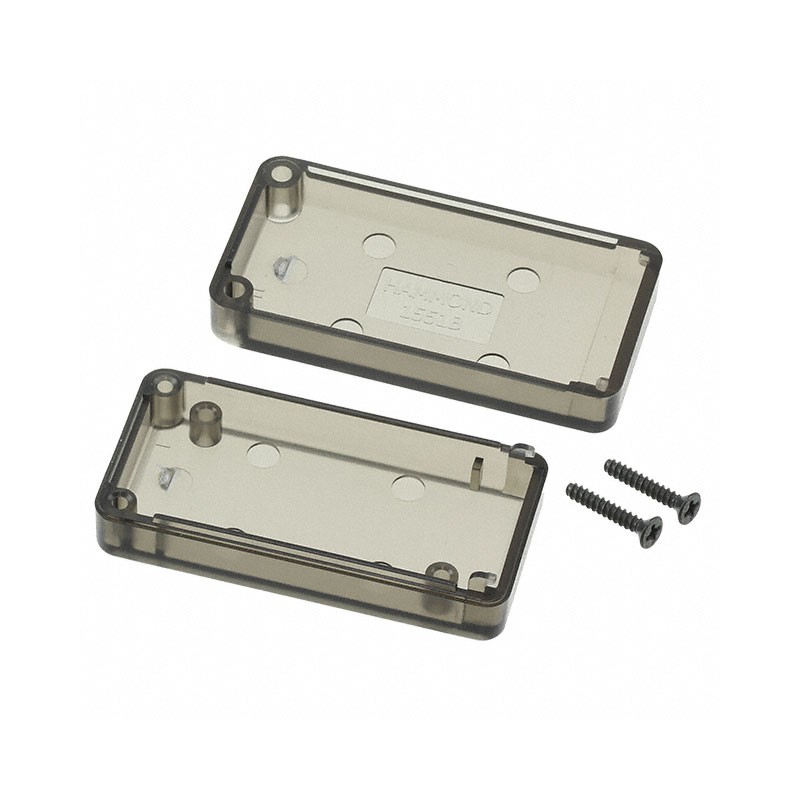 1 pcs : 1551BTSK - Box ABS Translucent - Smoke Split Sides 1.970' L x 0.980' W (50.04mm x 24.89mm) X 0.610' (15.49mm)