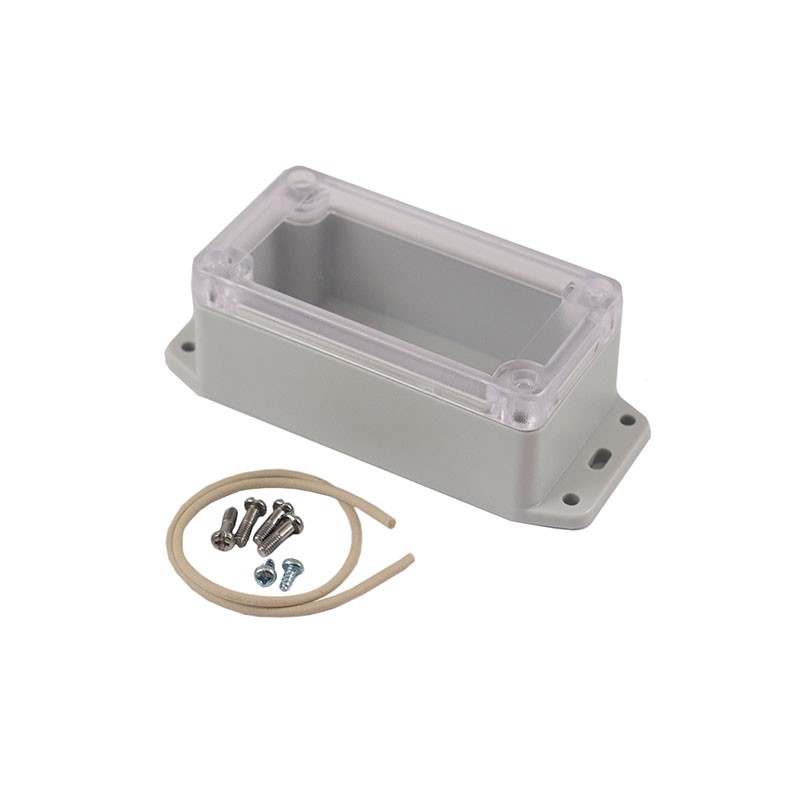 1 pcs : RP1030BFC - Box ABS White, Off, Clear Cover/Door Cover Included 4.720' L x 2.030' W (119.89mm x 51.56mm) X 1.570' (39.88