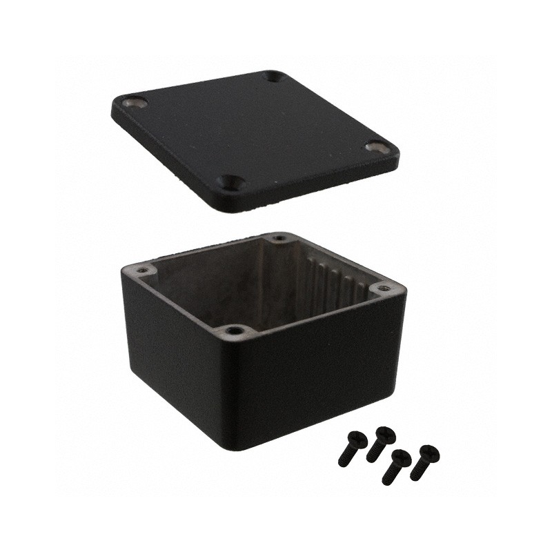 1 pcs : 1590MMBK - Box Aluminum Black Cover Included 1.970' L x 1.970' W (50.04mm x 50.04mm) X 1.220' (30.99mm)
