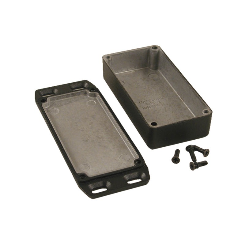 1 pcs : 1590WGFLBK - Box Aluminum Black Cover Included 3.937' L x 1.969' W (100.00mm x 50.00mm) X 1.004' (25.50mm)