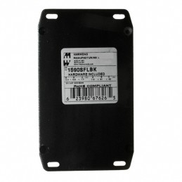 1 pcs : 1590SFLBK - Box Aluminum Black Cover Included 4.335' L x 3.232' W (110.11mm x 82.09mm) X 1.727' (43.87mm)