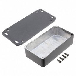 1 pcs : 1590BFLBK - Box Aluminum Black Cover Included 4.409' L x 2.382' W (111.99mm x 60.50mm) X 1.220' (30.99mm)