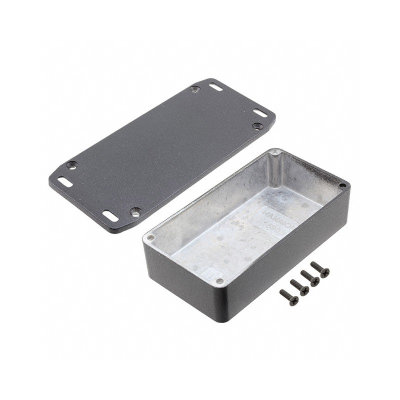 1 pcs : 1590BFLBK - Box Aluminum Black Cover Included 4.409' L x 2.382' W (111.99mm x 60.50mm) X 1.220' (30.99mm)