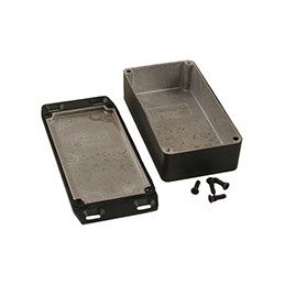 1 pcs : 1590WBFLBK - Box Aluminum Black Cover Included 4.409' L x 2.382' W (111.99mm x 60.50mm) X 1.220' (30.99mm)