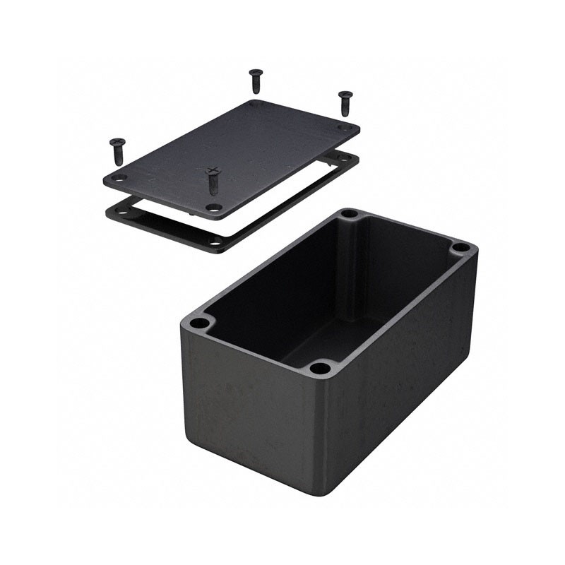 1 pcs : 1550WBBK - Box Aluminum Black Cover Included 4.508' L x 2.520' W (114.50mm x 64.00mm) X 1.185' (30.10mm)