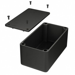 1 pcs : 1550DBK - Box Aluminum Black Cover Included 4.508' L x 2.520' W (114.50mm x 64.00mm) X 2.169' (55.09mm)