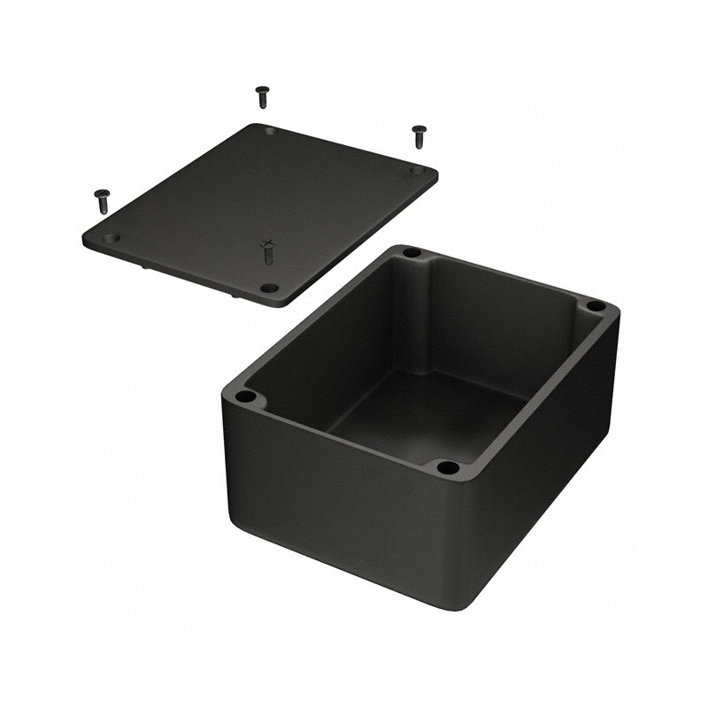 1 pcs : 1550CBK - Box Aluminum Black Cover Included 4.528' L x 3.543' W (115.01mm x 89.99mm) X 2.169' (55.09mm)
