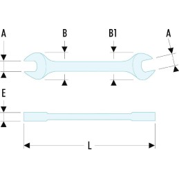 1 pcs - Facom Double Ended Open Spanner, 8mm, Metric, Double Ended, 137 mm Overall