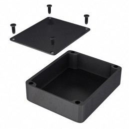 1 pcs : 1550MBK - Box Aluminum Black Cover Included 4.740' L x 3.953' W (120.40mm x 100.41mm) X 1.394' (35.41mm)