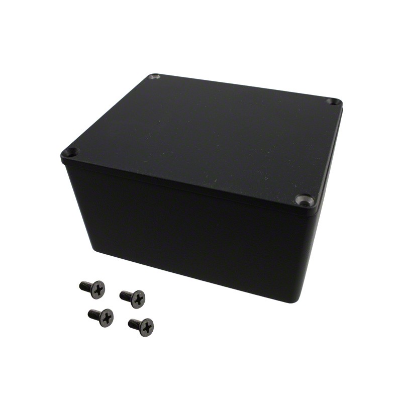 1 pcs : 1590CEBK - Box Aluminum Black Cover Included 4.740' L x 3.953' W (120.40mm x 100.41mm) X 2.531' (64.29mm)