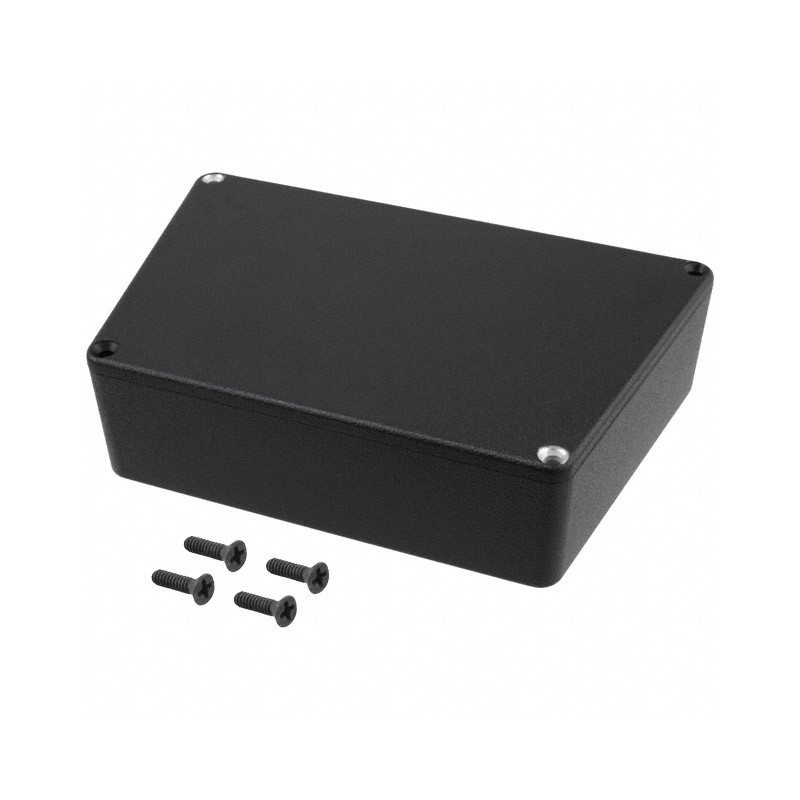 1 pcs : 1590TRPCBK - Box Aluminum Black Cover Included 5.946' L x 3.740' W (151.03mm x 95.00mm) X 1.535' (38.99mm)