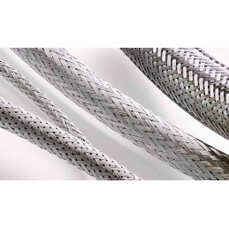 10 pcs - TE Connectivity Expandable Braided Nickel Plated Copper Alloy Silver Cable Sleeve, 10mm Diameter, 10m Length, INSTALITE