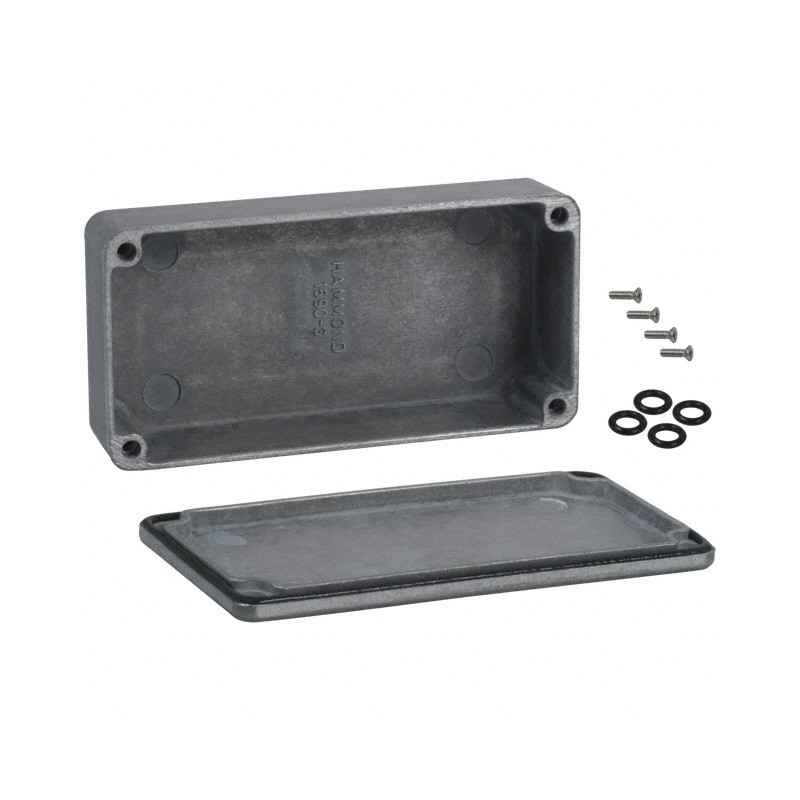 1 pcs : 1590WG - Box Aluminum Unpainted Cover Included 3.937' L x 1.969' W (100.00mm x 50.00mm) X 1.004' (25.50mm)