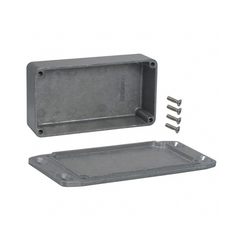 1 pcs : 1590BFL - Box Aluminum Unpainted Cover Included 4.409' L x 2.382' W (111.99mm x 60.50mm) X 1.220' (30.99mm)