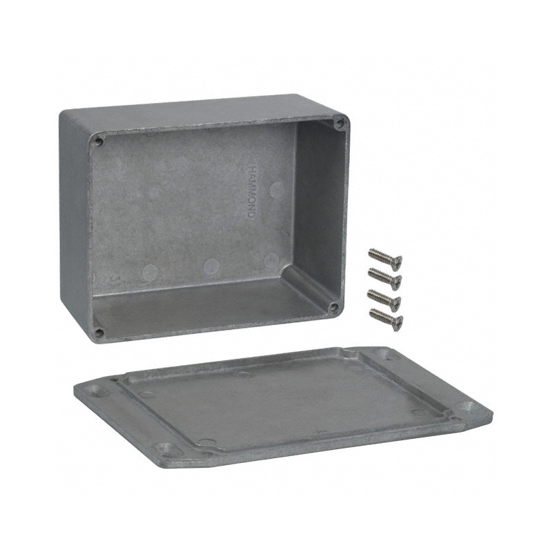 1 pcs : 1590CFL - Box Aluminum Unpainted Cover Included 4.705' L x 3.701' W (119.50mm x 94.00mm) X 2.224' (56.50mm)