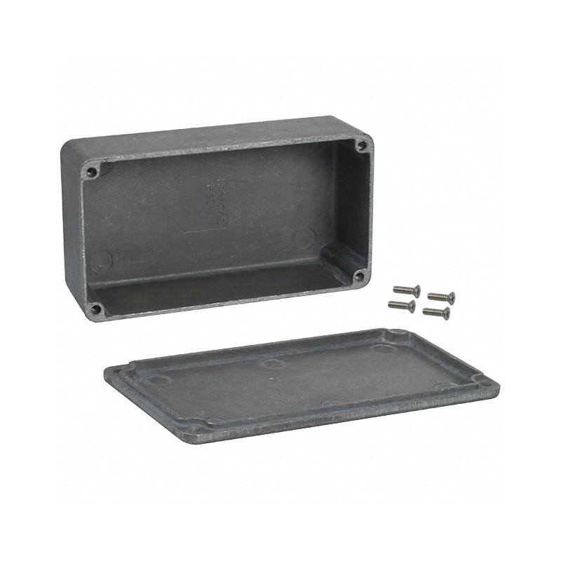 1 pcs : 1590N1 - Box Aluminum Unpainted Cover Included 4.724' L x 2.579' W (120.00mm x 65.51mm) X 1.555' (39.50mm)