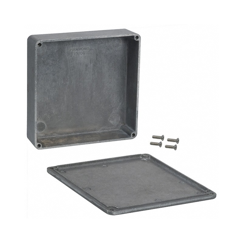 1 pcs : 1590Q - Box Aluminum Unpainted Cover Included 4.724' L x 4.724' W (120.00mm x 119.99mm) X 1.339' (34.00mm)