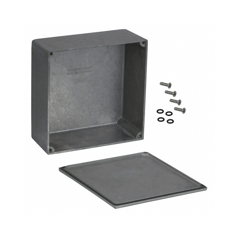 1 pcs : 1590WKK - Box Aluminum Unpainted Cover Included 4.902' L x 4.902' W (124.51mm x 124.51mm) X 2.244' (57.00mm)