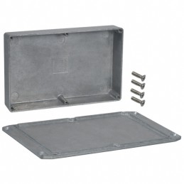 1 pcs : 1590DDFL - Box Aluminum Unpainted Cover Included 7.402' L x 4.724' W (188.01mm x 119.99mm) X 1.525' (38.74mm)