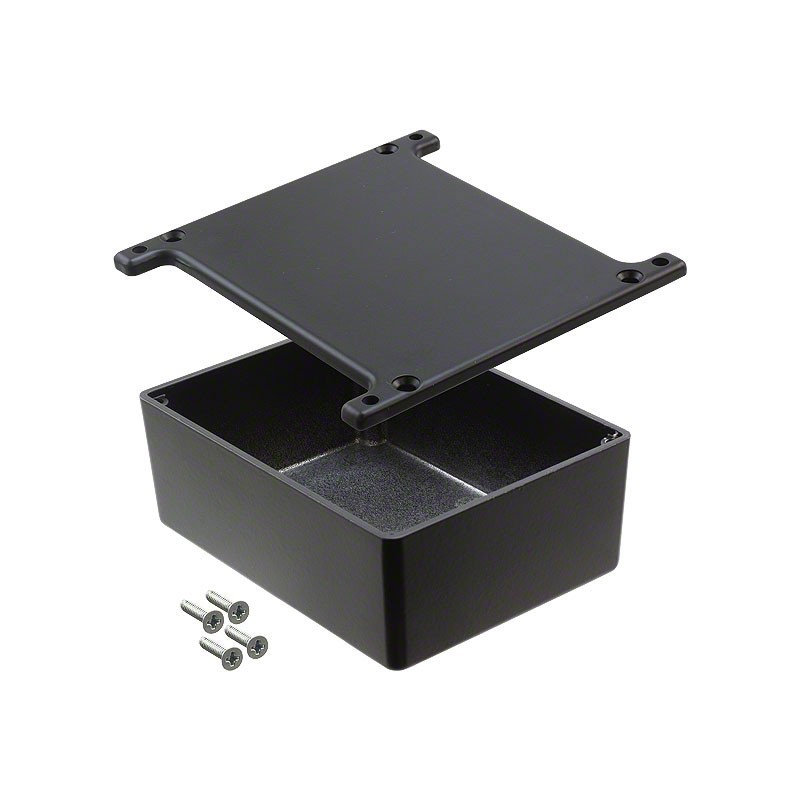 1 pcs : CU-5471-B - Box Metal, Aluminum Black Cover Included 4.330' L x 3.250' W (109.98mm x 82.55mm) X 1.750' (44.45mm)