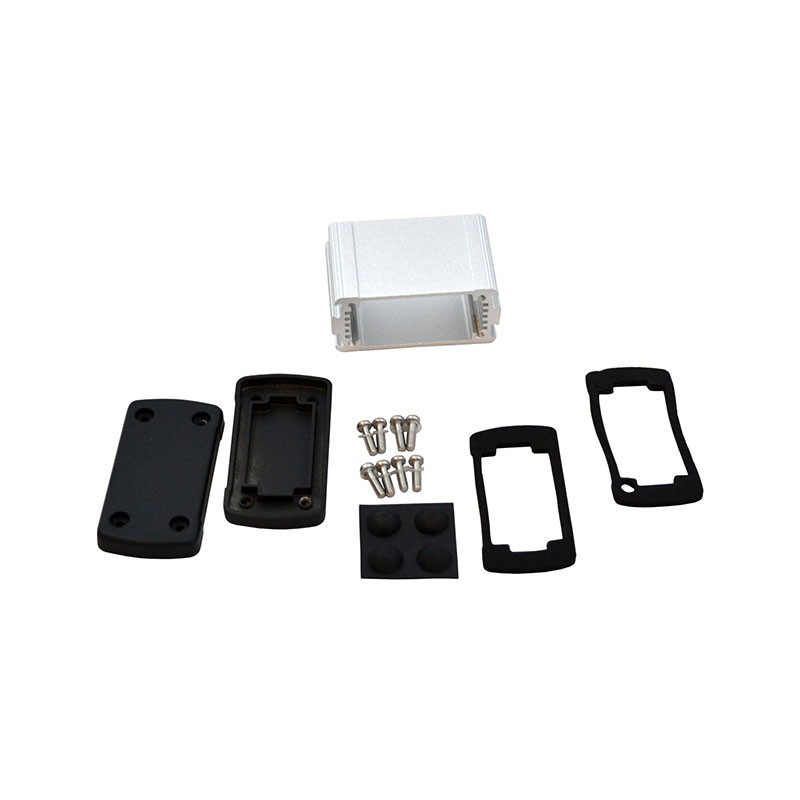 1 pcs : EXN-23350-SV - Box Metal, Aluminum Black, Silver End Panel(s) 2.705' L x 1.929' W (68.70mm x 49.00mm) X 1.386' (35.20mm)